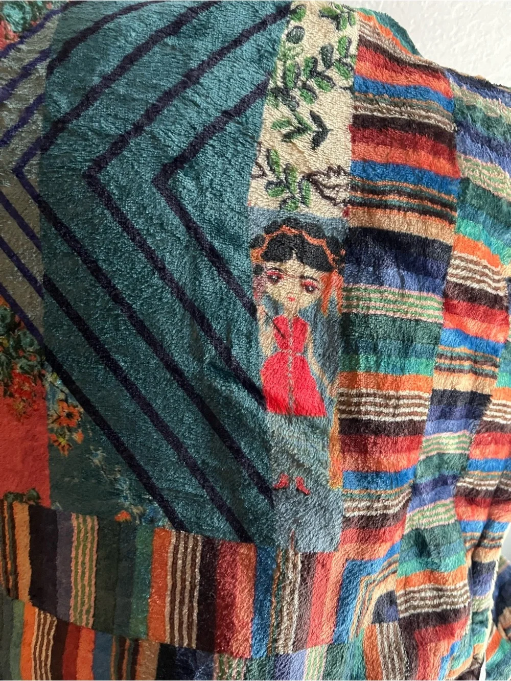 Johnny was reversible blanket in drawstring bag